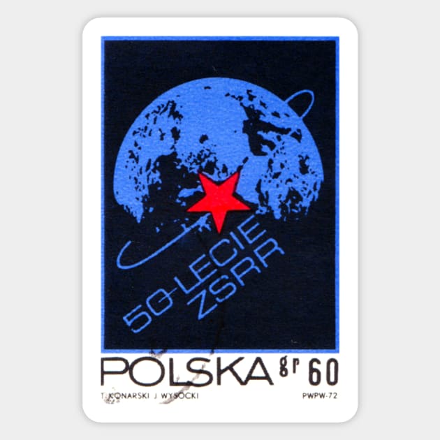 Polska Planet Star Print Sticker by Go-Postal